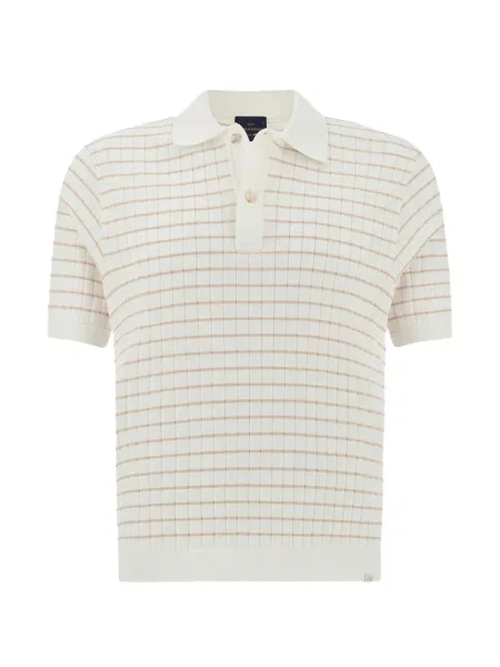 Tricou polo Paul & Shark cu dungi alb