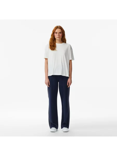 Lacoste T-Shirt Z Okrągłym Dekoltem Relaxed Fit biały