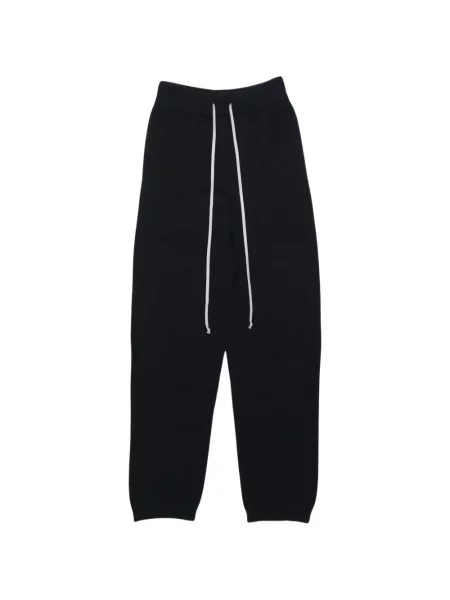 Pantaloni Rick Owens tricotate alergare cu cordon negru