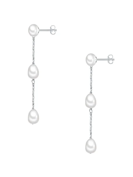 Valero Pearls Cercei argintiu / perlat alb
