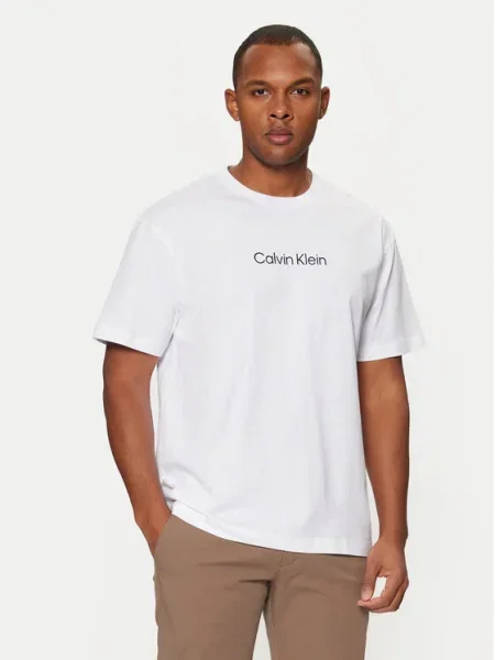 Тениска Calvin Klein с принт бяло