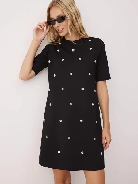 Trendyol Rochie negru alb