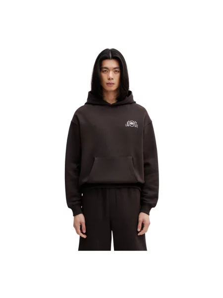 Lacoste bluza z kapturem brązowa