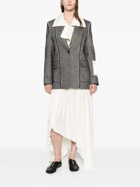 Sacou Erdem cu model herringbone gri