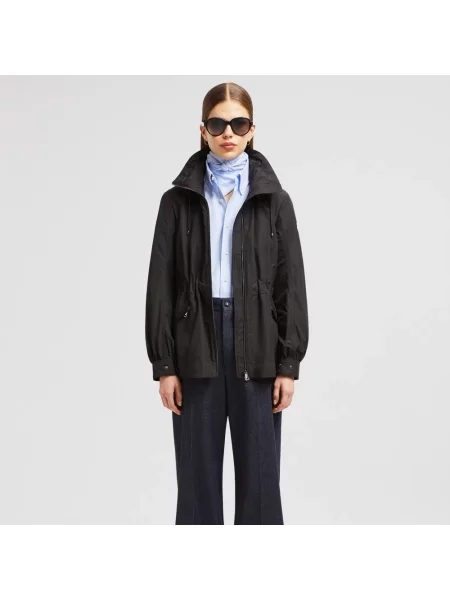Parka Moncler z kapturem czarna