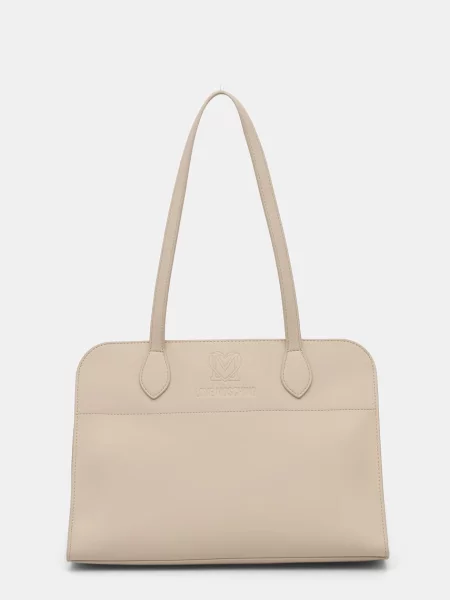 Műbőr shopper táska Love Moschino bézs