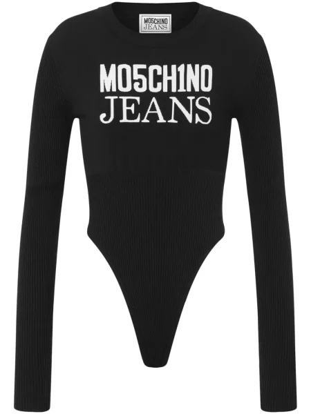 Body Moschino Jeans z nadrukiem czarny