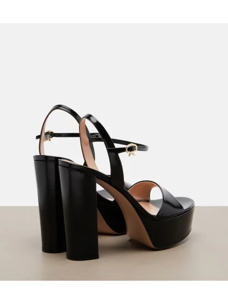 Sandale Gianvito Rossi din piele cu platformă negru