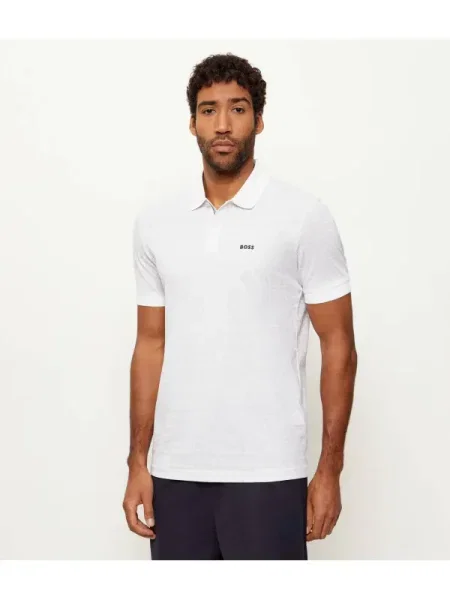 BOSS GREEN Polo PL_GOC Chip Pattern alb
