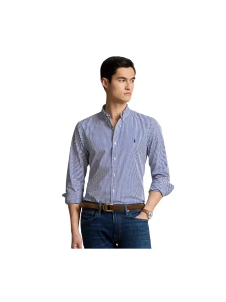 Koszula Ralph Lauren z długim rękawem ze stretchu niebieska