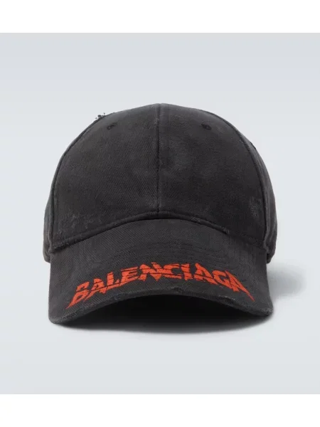 Șapcă Balenciaga cu autograf negru