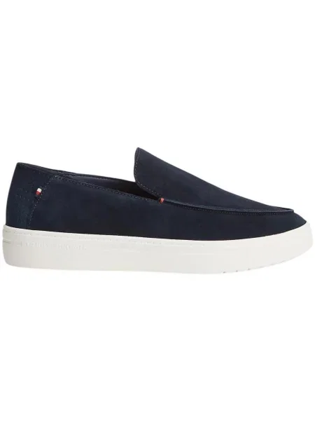 Pantofi loafer Tommy Hilfiger din piele de căprioară albastru