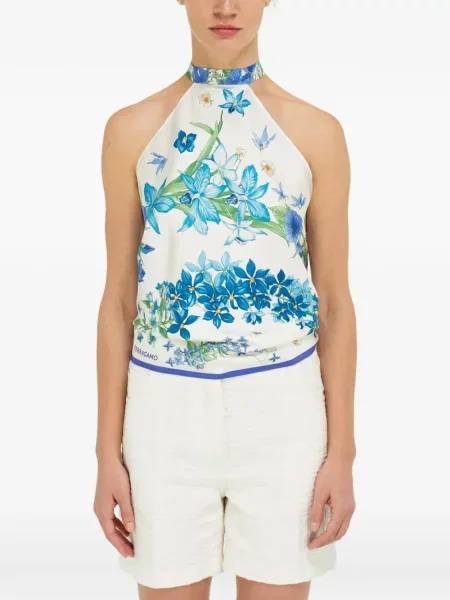 Top Ferragamo cu imagine alb