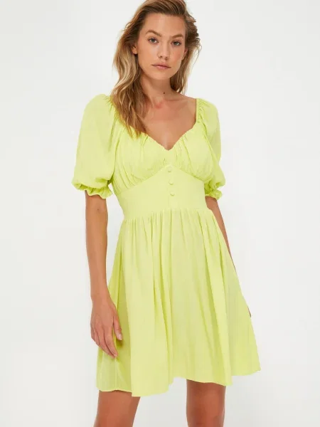 Mini obleka Trendyol bež