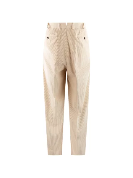 Pantaloni Gabriele Pasini de catifea cord alb