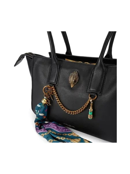 Kurt Geiger De piele geantă pe umăr + eșarfă pătrată Sloane negru