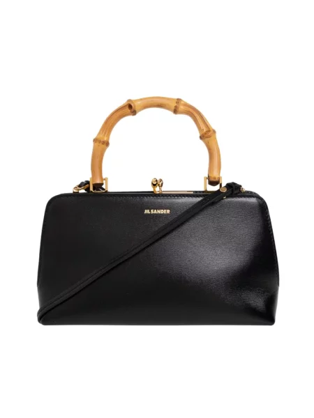 Mała mały torebka skórzana Jil Sander skórzana czarna