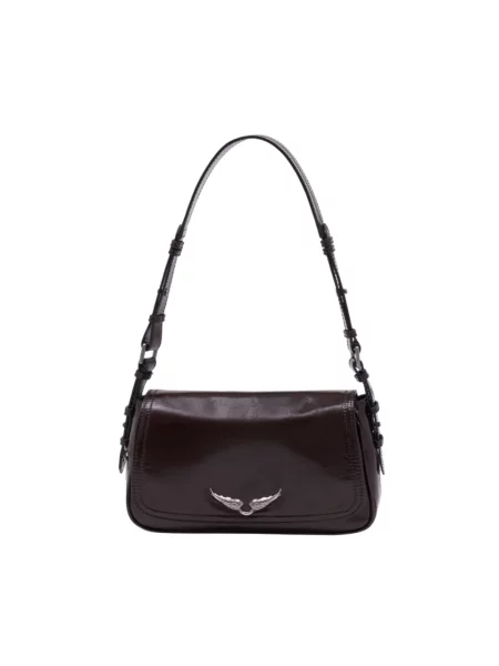 Torebka skórzana Zadig & Voltaire retro brązowa