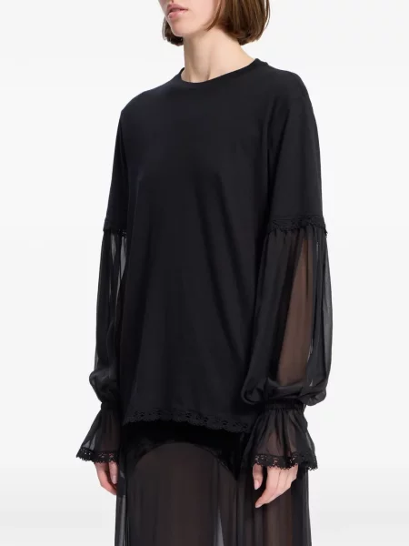 Tricou Ann Demeulemeester din dantelă negru