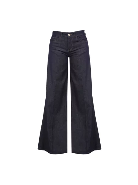 Lniane jeansy Dondup niebieskie