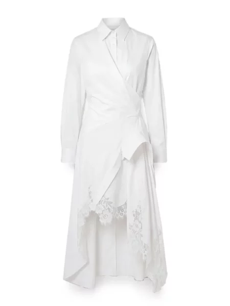 Rochie Monse asimetrică din dantelă alb