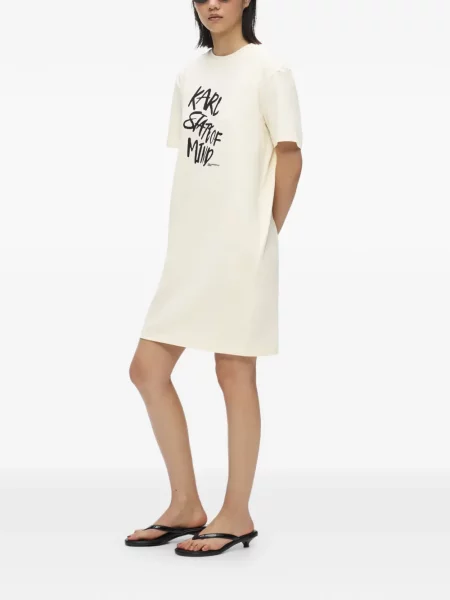 Rochie din denim Karl Lagerfeld Jeans cu imagine