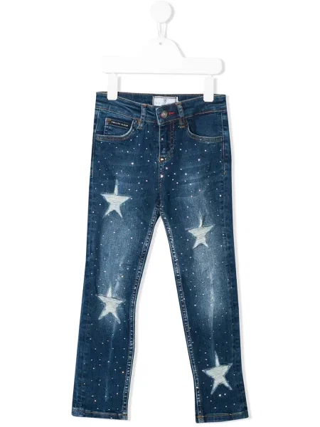 Spodnie dziecięce Philipp Plein niebieskie