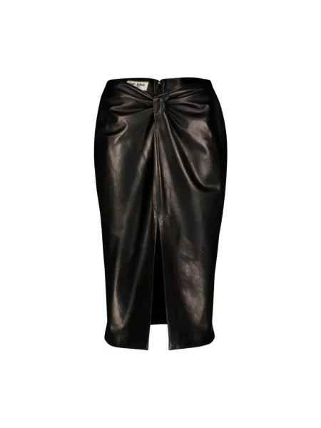 Spódnica skórzana Saint Laurent czarna
