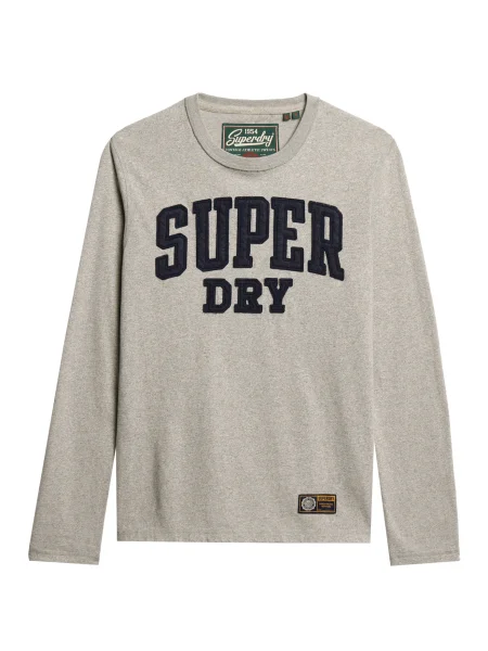 Superdry Tricou Athletic albastru marin / deschis gri