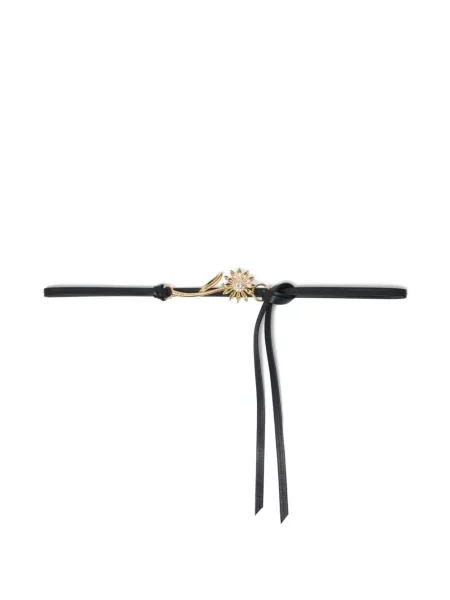 Cu centură curea Maje din piele cu model floral negru
