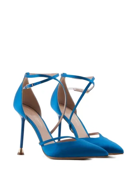 Pantofi cu toc Giorgio Armani cu bretele albastru