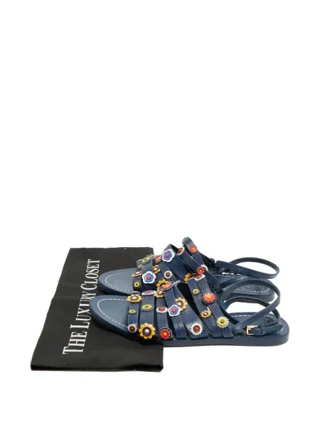 Sandale Tory Burch cu model floral albastru
