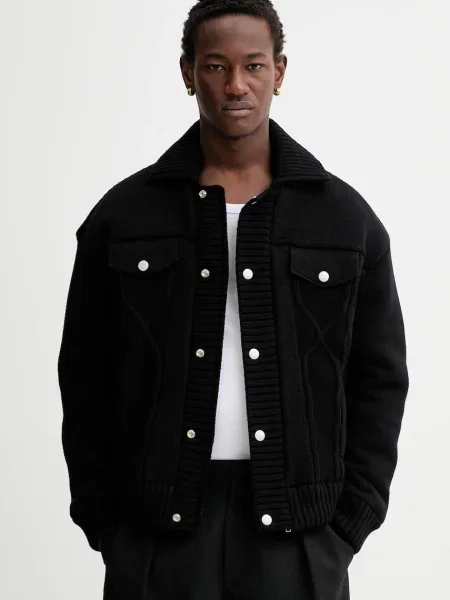 Яке Kenzo Knitted Down Jacket черно