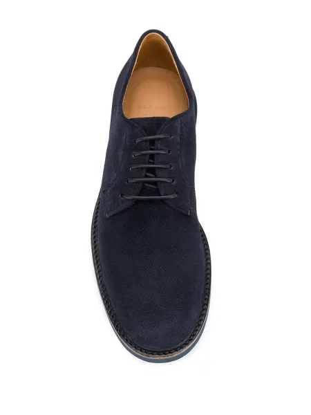 Pantofi derby Giorgio Armani din piele de căprioară albastru