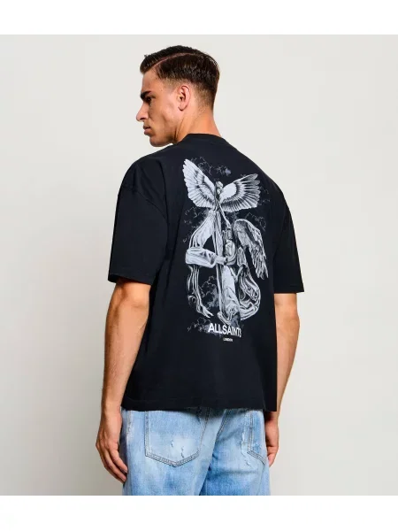 AllSaints Tricou Seraph | Relaxed fit negru
