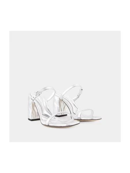 Klapki mules Alexander Mcqueen skórzane szare