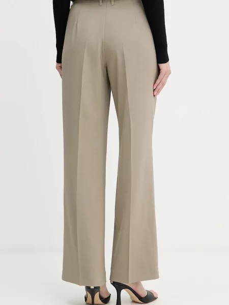 Guess spodnie DOROTHEE szerokie high waist beżowy