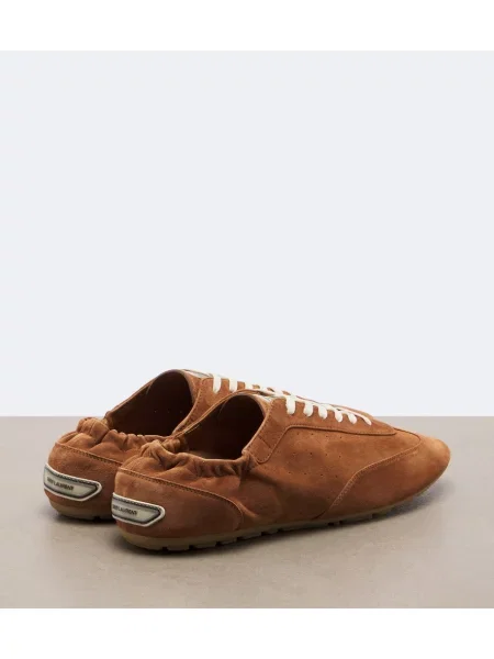 Sneakerși Saint Laurent din piele de căprioară maro