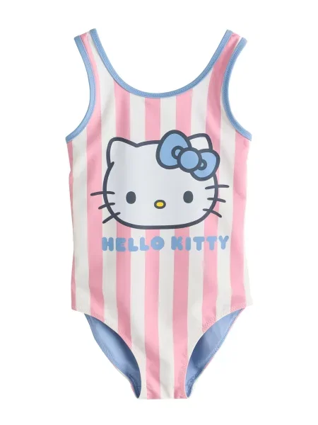 Next Costum de baie întreg albastru / roz / negru alb