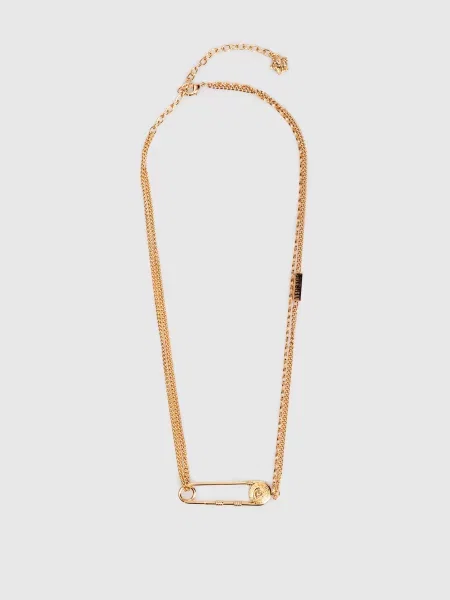 Золотистий ланцюжок з брендовою шпилькою Versace
