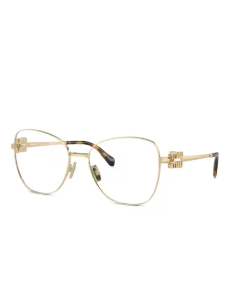 Ochelari de soare Miu Miu Eyewear cu imprimeu geometric auriu