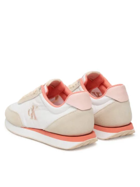 Calvin Klein Sneakersy Retro Runner Lace Up biela