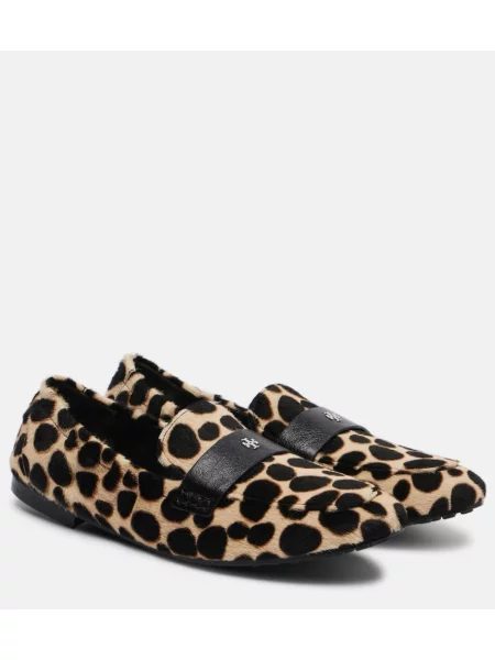 Pantofi loafer Tory Burch cu imagine cu model leopard bej