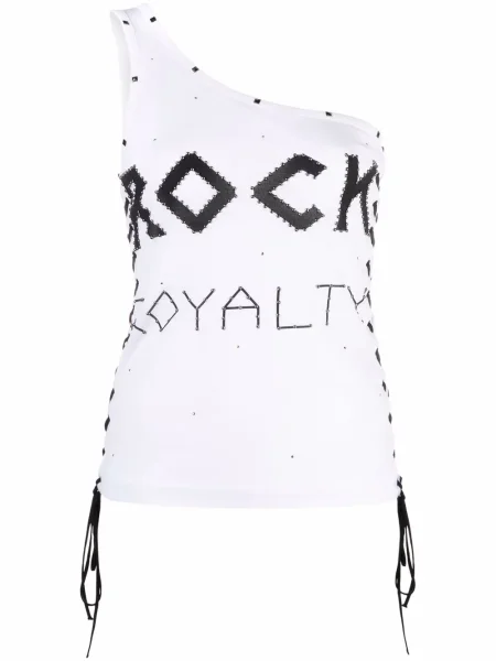 Kamizelka Stella Mccartney z ćwiekami na jednym ramieniu biała