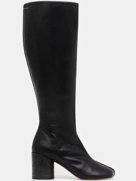 Кожаные сапоги Mm6 Maison Margiela черные