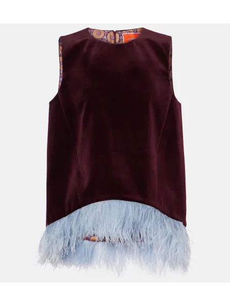 Aksamitny top La Doublej fioletowy