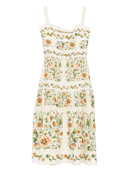 Rochie midi Agua By Agua Bendita cu model floral până la genunchi de costum
