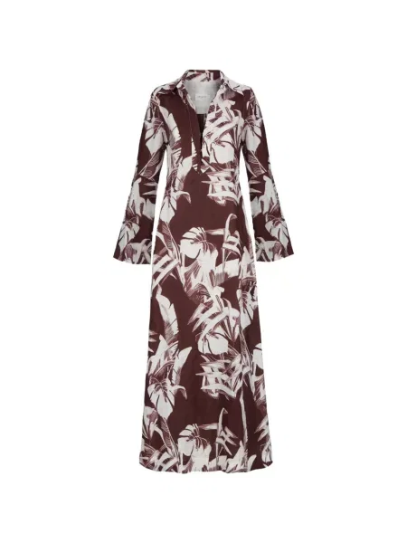 Rochie maxi Three Graces cu imagine maro