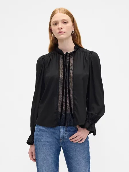 Bluză Gap din satin negru