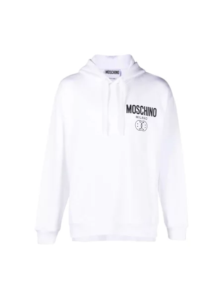Bluza z kapturem Moschino z kapturem biała